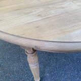 Louis Philippe 19th century extendable round table renovated in solid oak 200cm