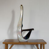 Large Verceram lamp in pearled and irired ceramic