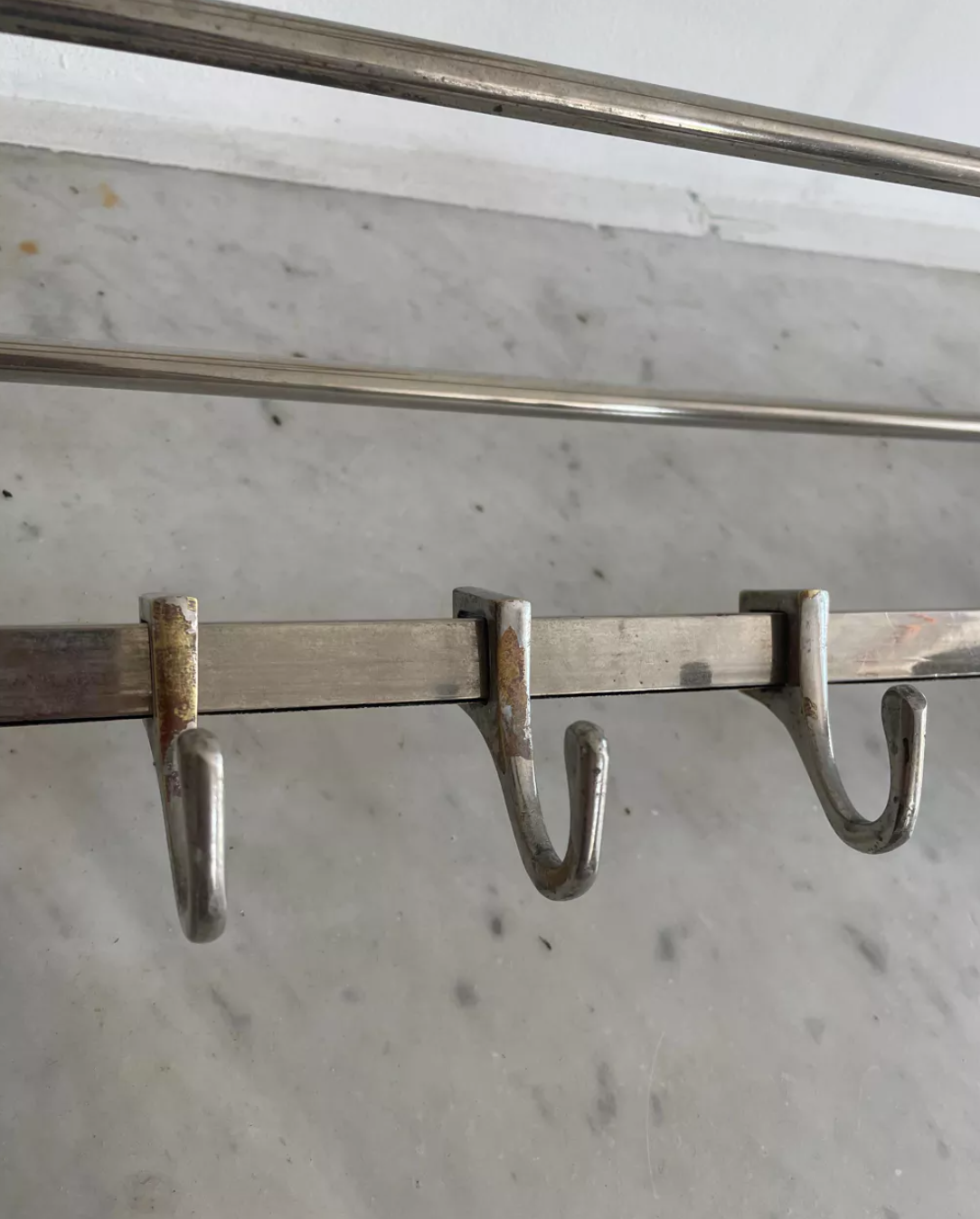 Vintage coat rack, chromed metal, art deco cloakroom