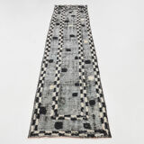 Black & beige turkish runner rug 72x284cm