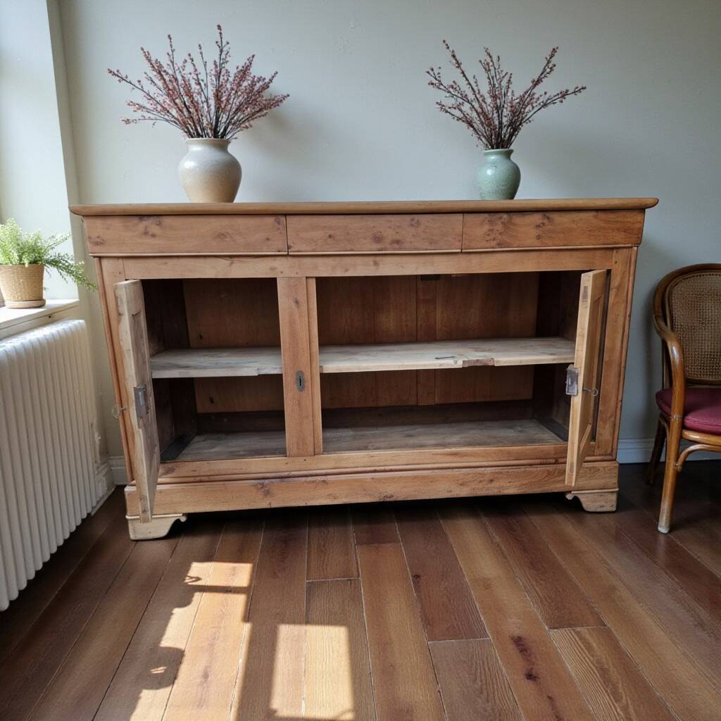 Louis Philippe style sideboard in cherry burl