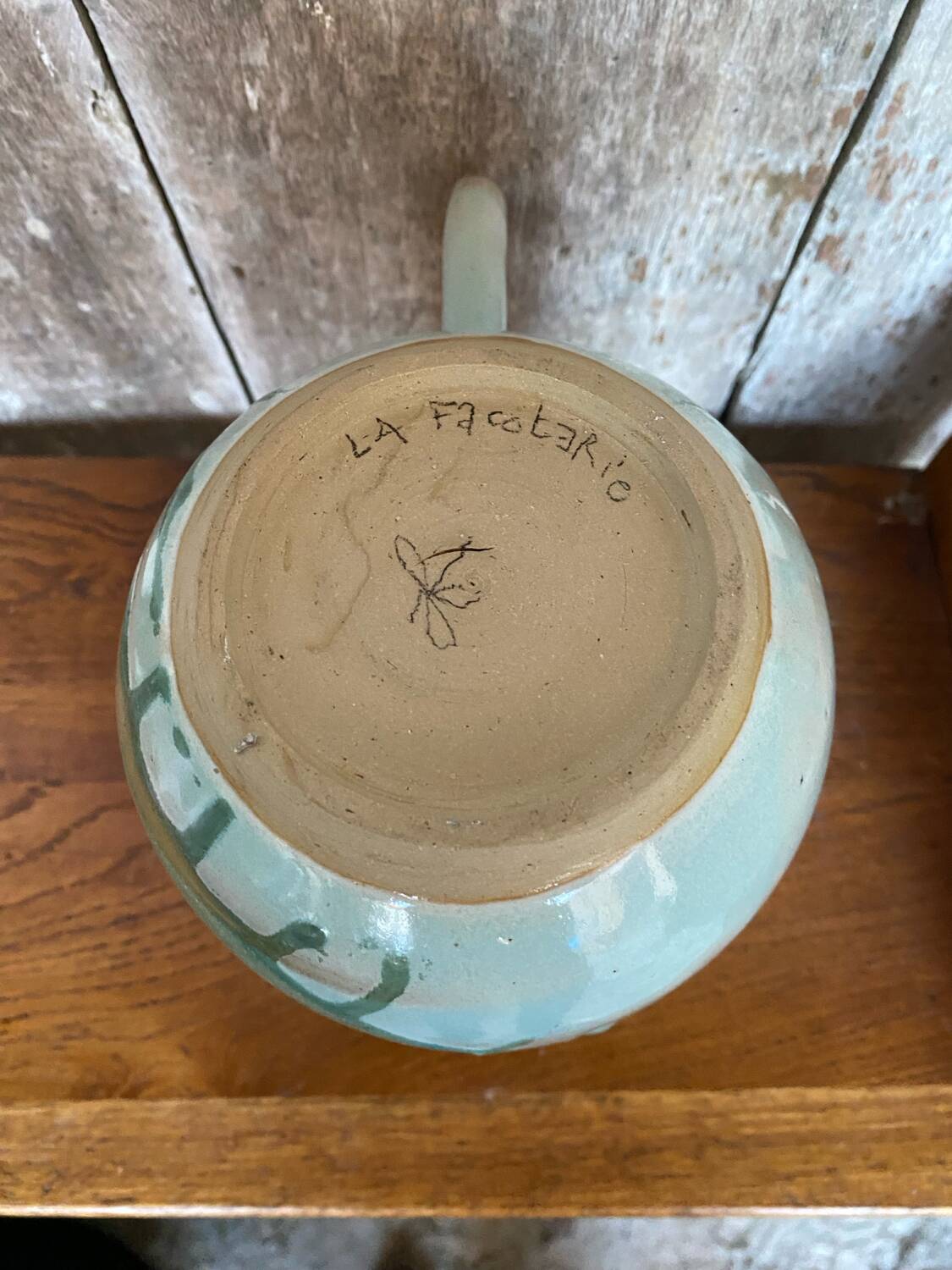 Pitcher la facoterie ceramic blei irise double handle vintage design
