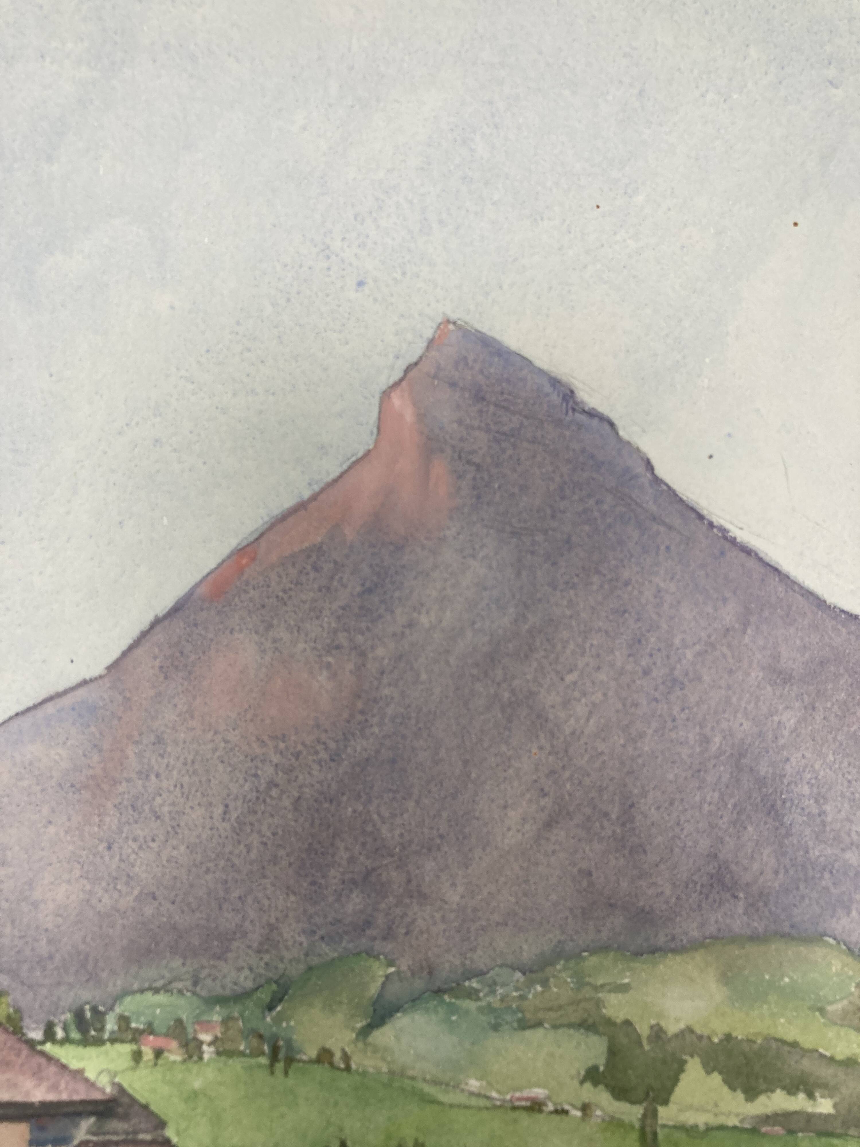 Watercolor mountain landscape