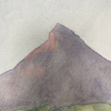 Watercolor mountain landscape