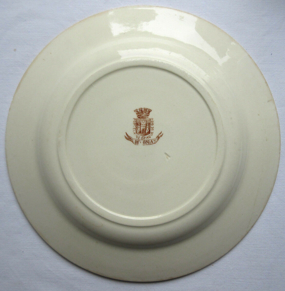 Art Nouveau plate, GIEN polychrome opaque porcelain, Bégonias