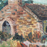 Oil on post-impressionist canvas, landscape