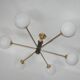 Stilnovo 1960s-style chandelier | Brass, glass and metal | 6x E14 | Vintage