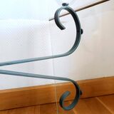 Glass and wrought iron coffee table, Italy 1960
