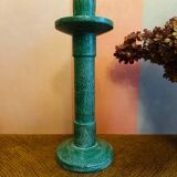 Vintage green wooden candle holder