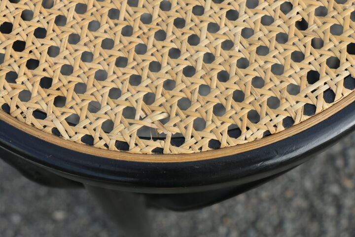 Pair of black canwood bar stools 805mm