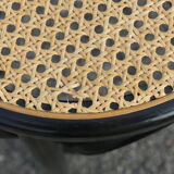 Pair of black canwood bar stools 805mm