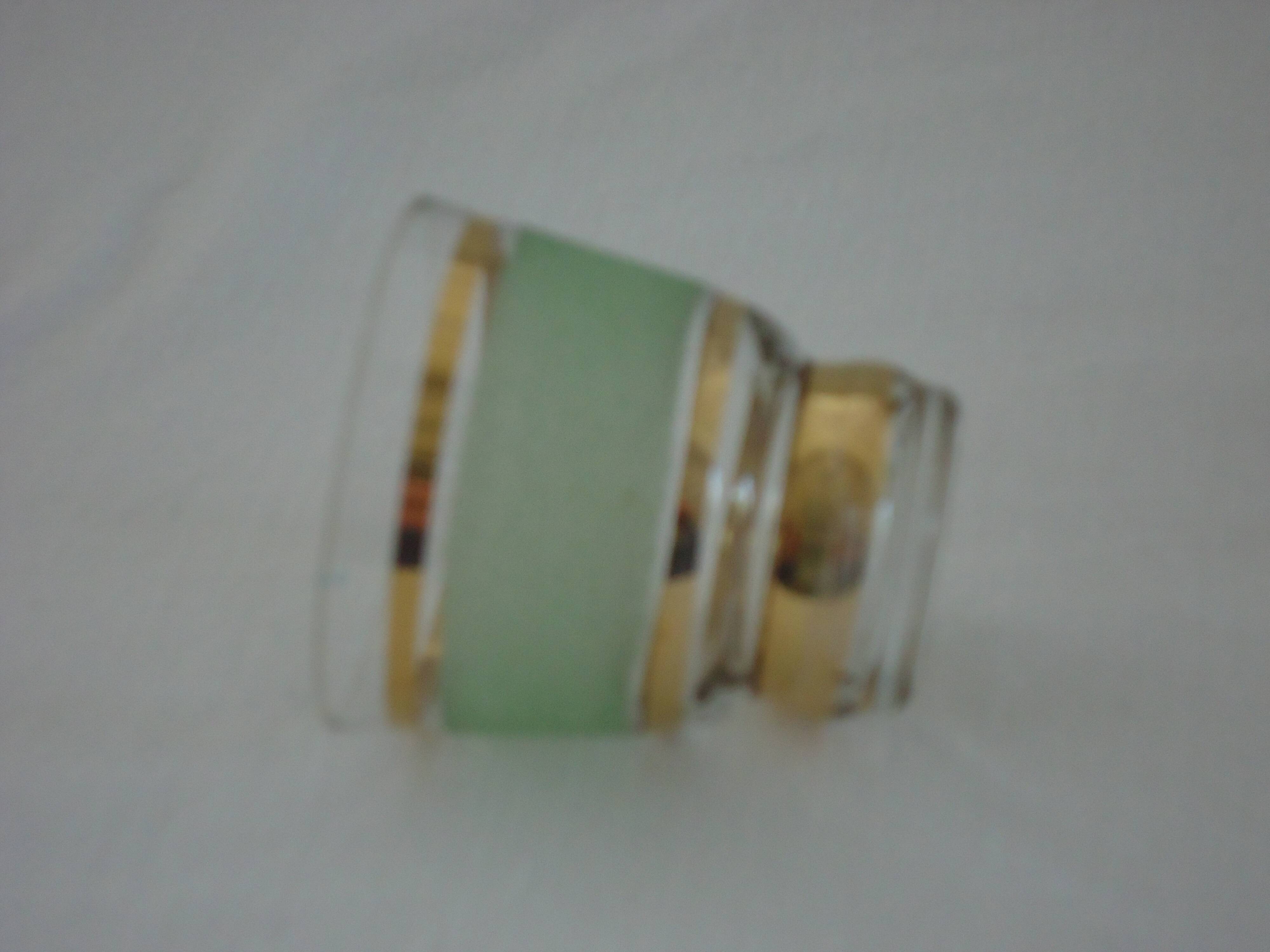 Vintage liqueur service in frosted celadon and gold glass – 1950s