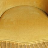 Mustard yellow velvet toad armchair