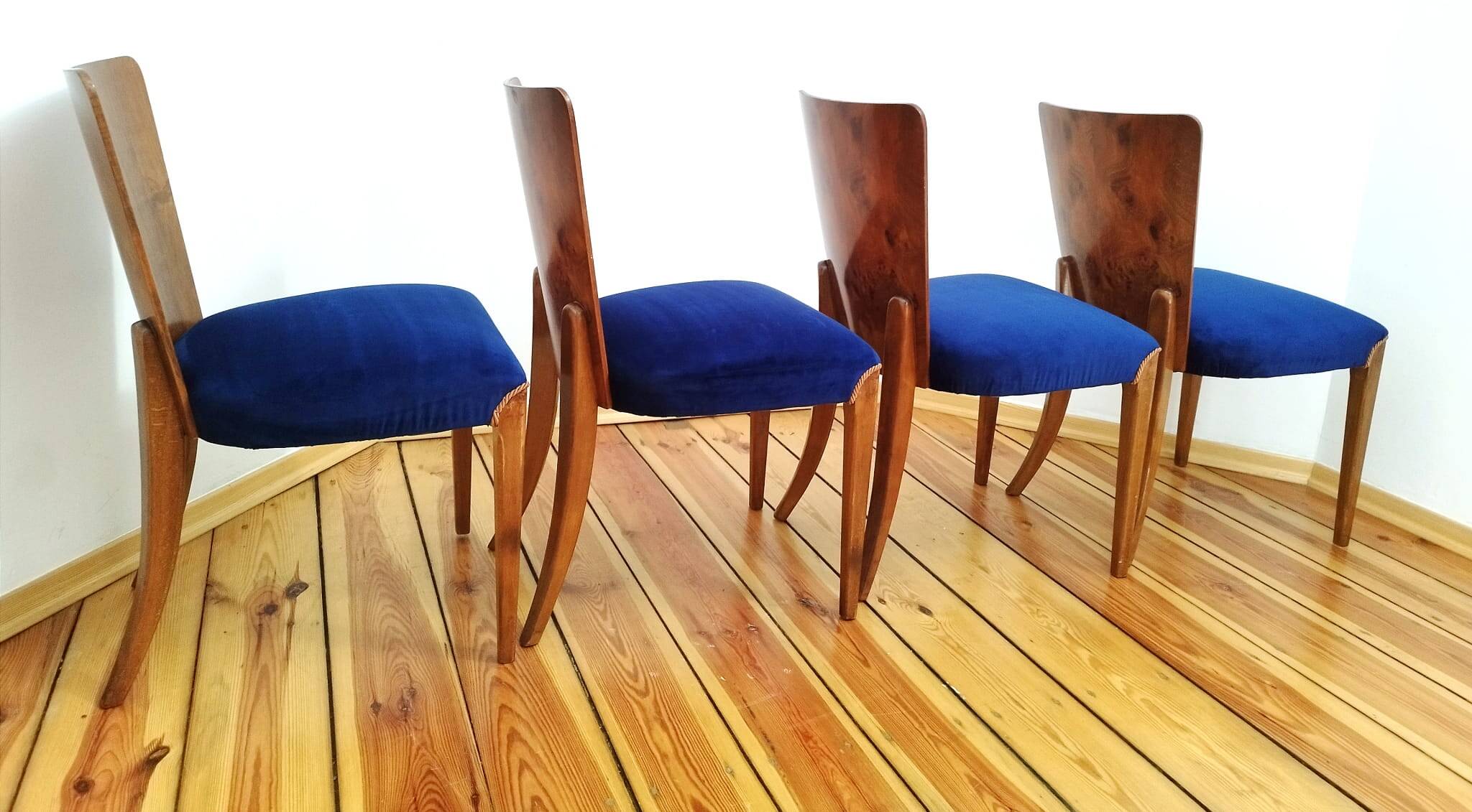 H-214 Chairs attributed by Jindřich Halabala for Up Zavody, 1950s, Set of 4
