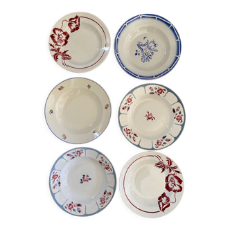 6 hollow plates in red and blue