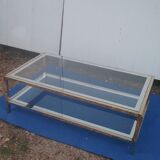 Table basse vintage en laiton