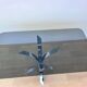 1970s Mid-century steel chrome and smoked glass dining table