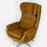 Fauteuil lounge pivotant restauré de Up Zavody, Tchéquie, 1970