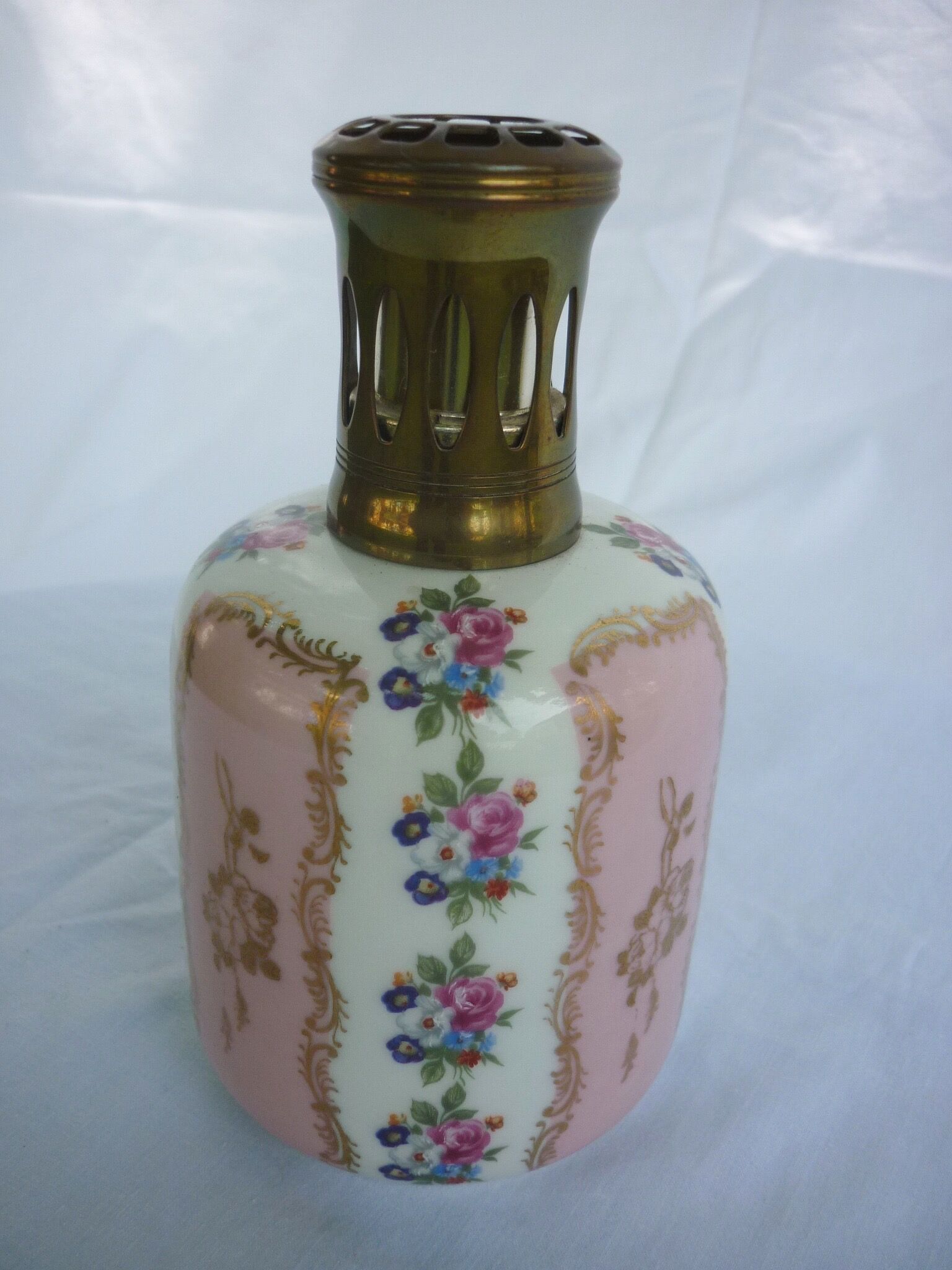 Berger lamp flowered porcelain
