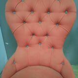 Pair of upholstered toad chairs