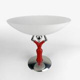 Vide-poche design chrome et verre Bugatti