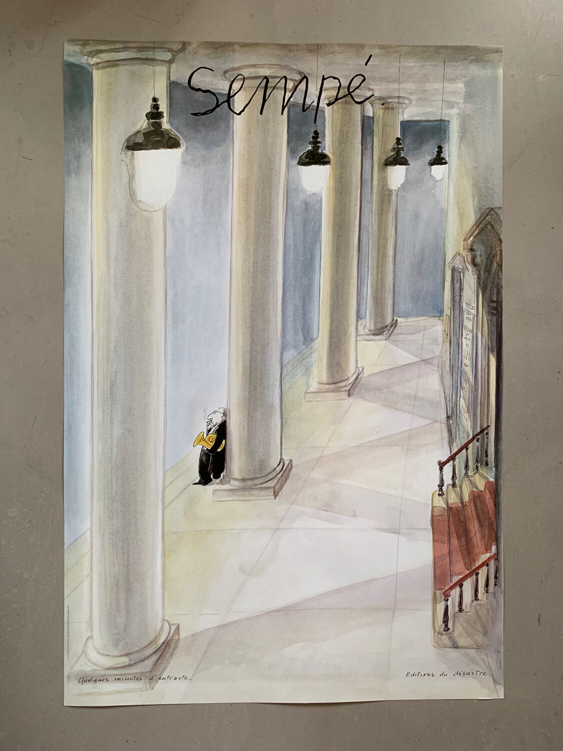 Poster drawing Sempé "The intermission"