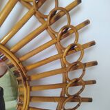 Vintage bamboo mirror 64cm