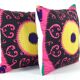 Set of 2 vintage embroidered cushion covers 41x41 cm