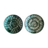 Duo of handmade ceramic plates - Lunéville - mid 20th century