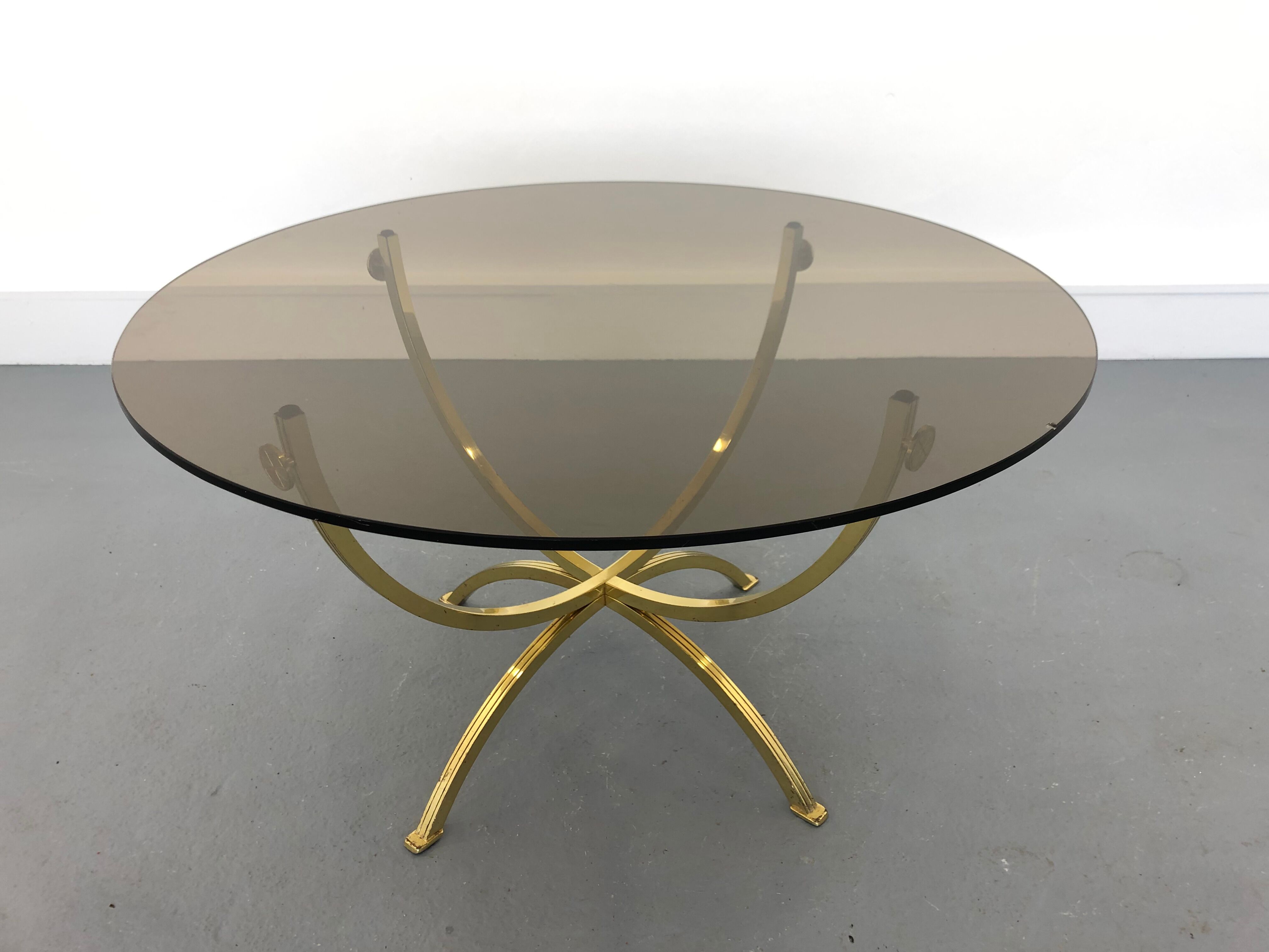 Brass and Smoked Glass Coffee Table,1970s