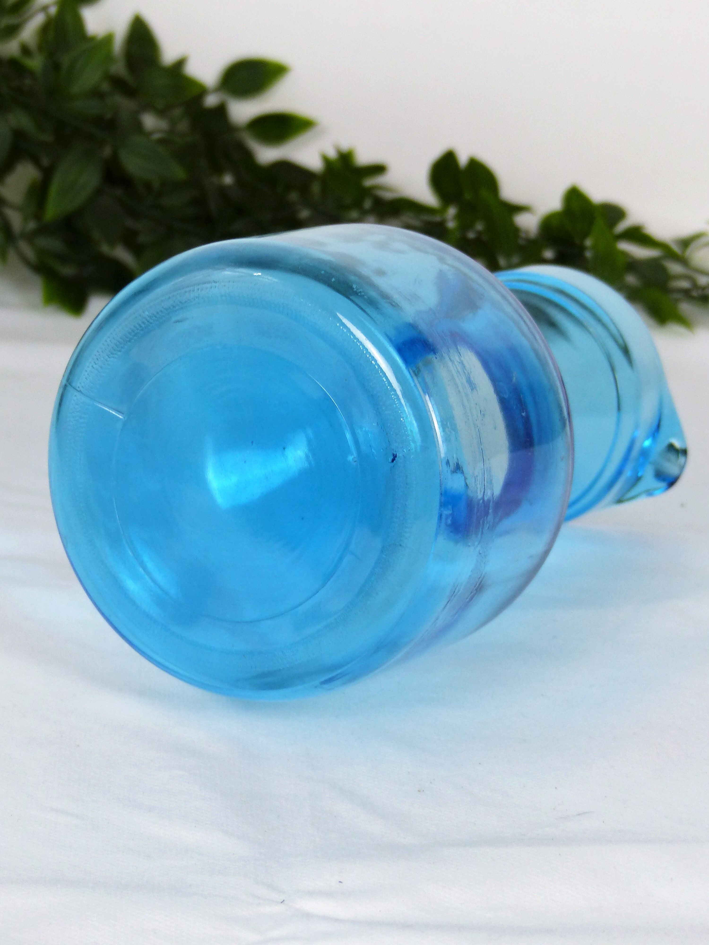 Blue glass pitcher water broc