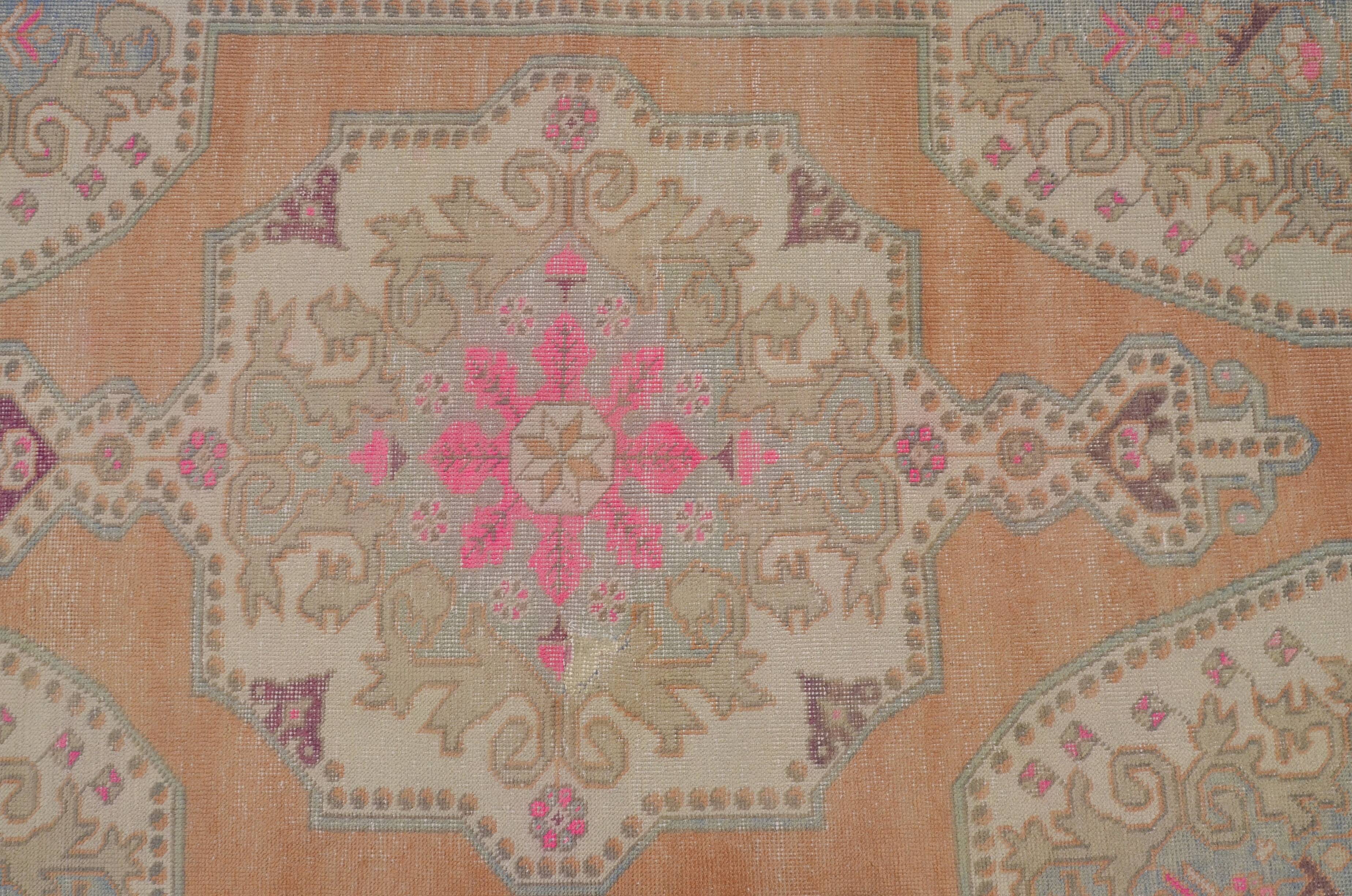 Tapis turc vintage orange et beige sku 2555