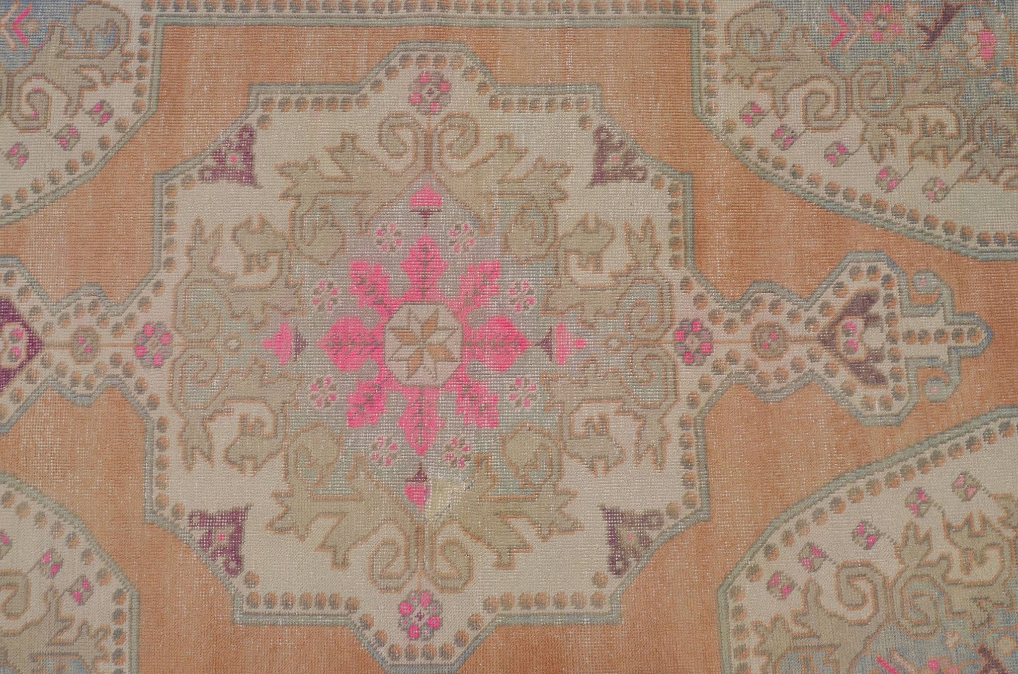 Orange & Beige Turkish Vintage Rug sku 2555
