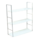 Modular shelves in white and silver metal, 50s