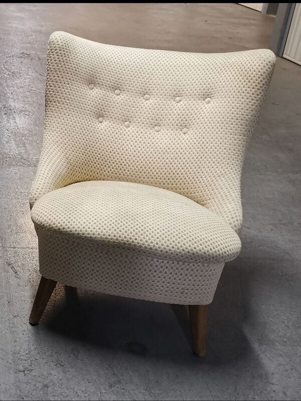 Fauteuil wing chair egg tonneau années 50 moderniste