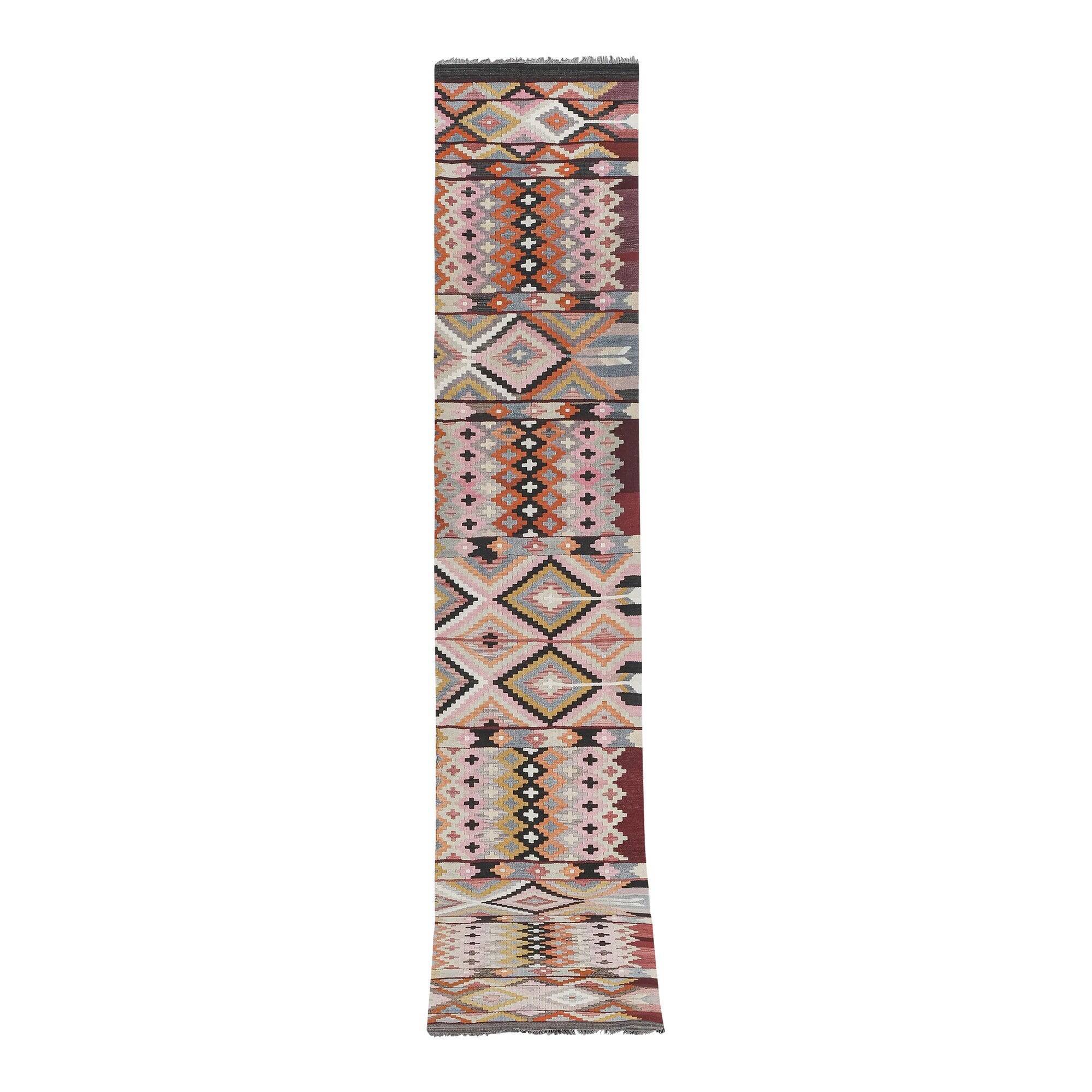 Vintage Turkish hallway rug 80x426 cm