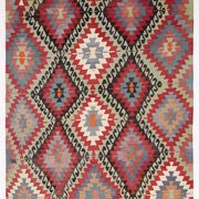 6x10 Green & Red Tribal Vintage Kilim Rug, 199x320Cm