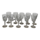 10 old cut stemmed glasses