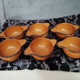Lot of 6 ceramic stoneware bowls with ears
