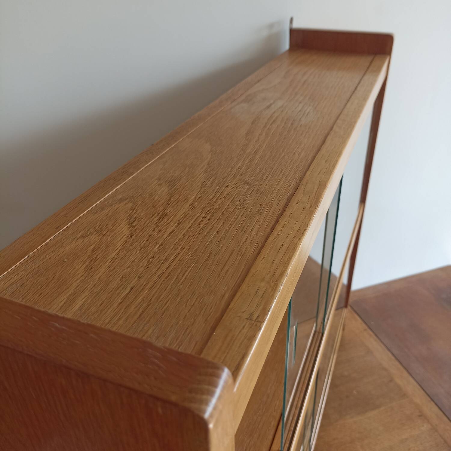 Vintage oak display cabinet