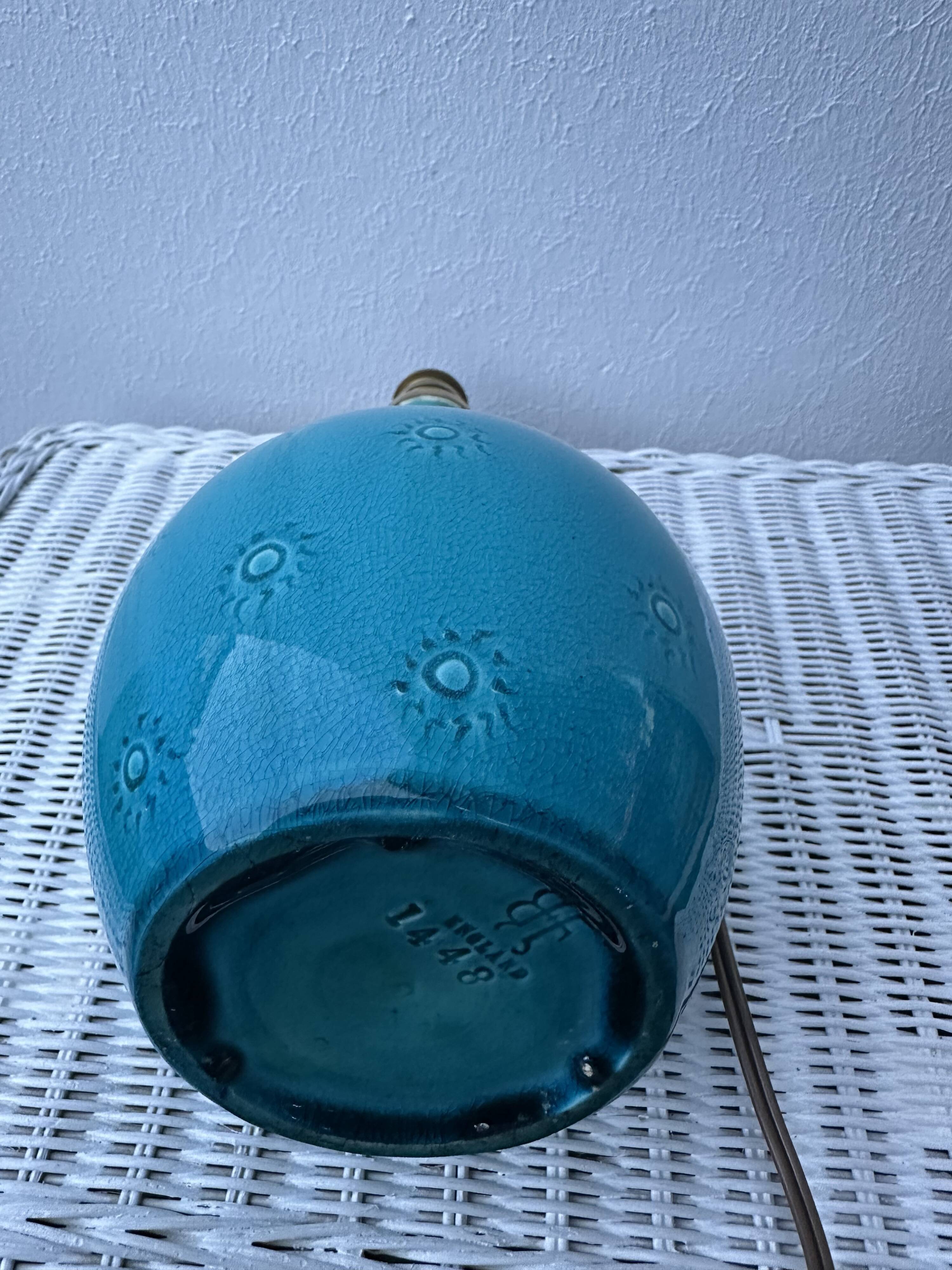 English ceramic lamp base Burmantofts Pottery England, 1880