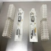 Pair of Lucite tube wall sconces by Geru Leuchten, frosted effect, Germany 1970s