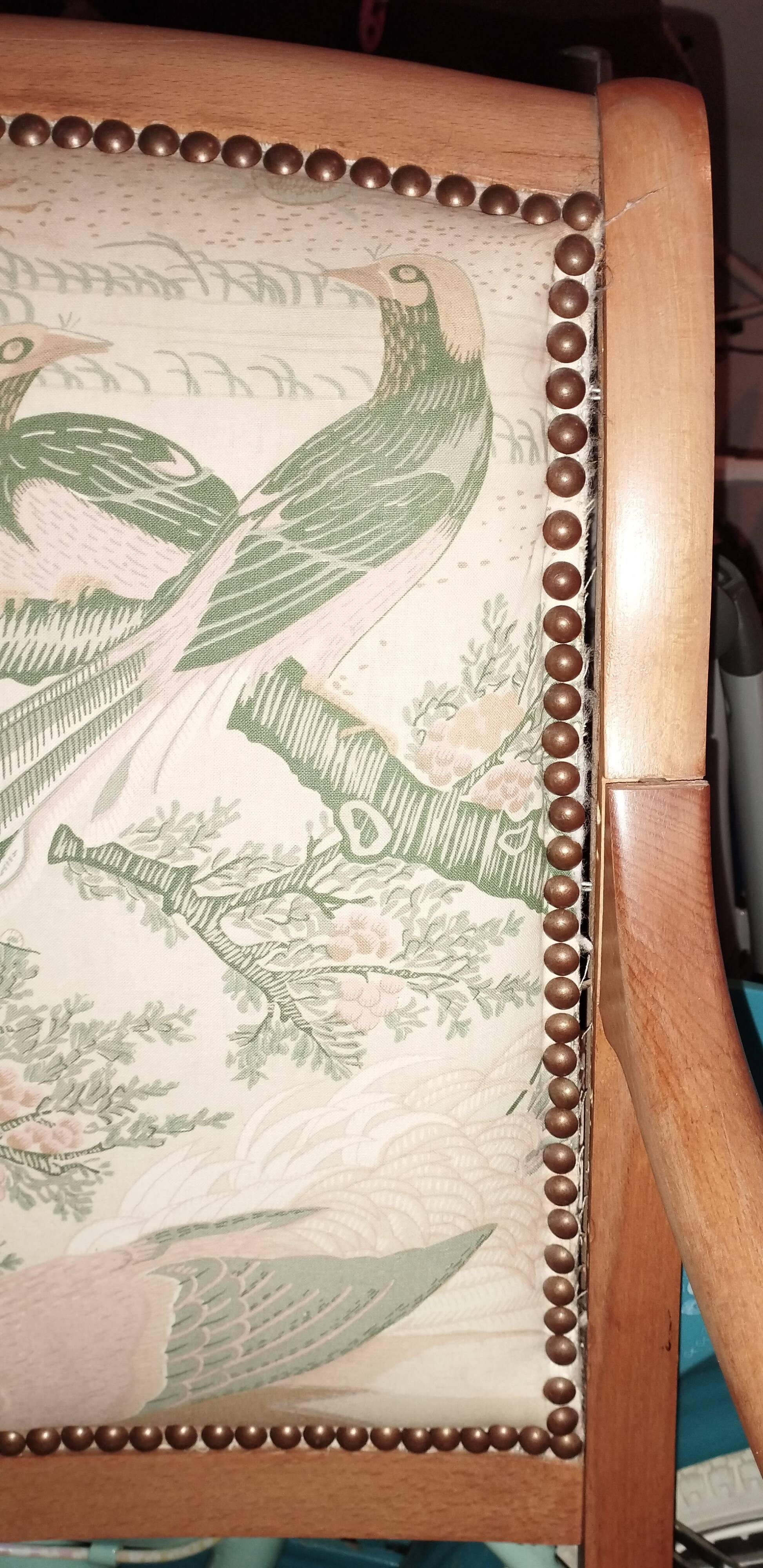 Three cross-back chairs in Restoration style.