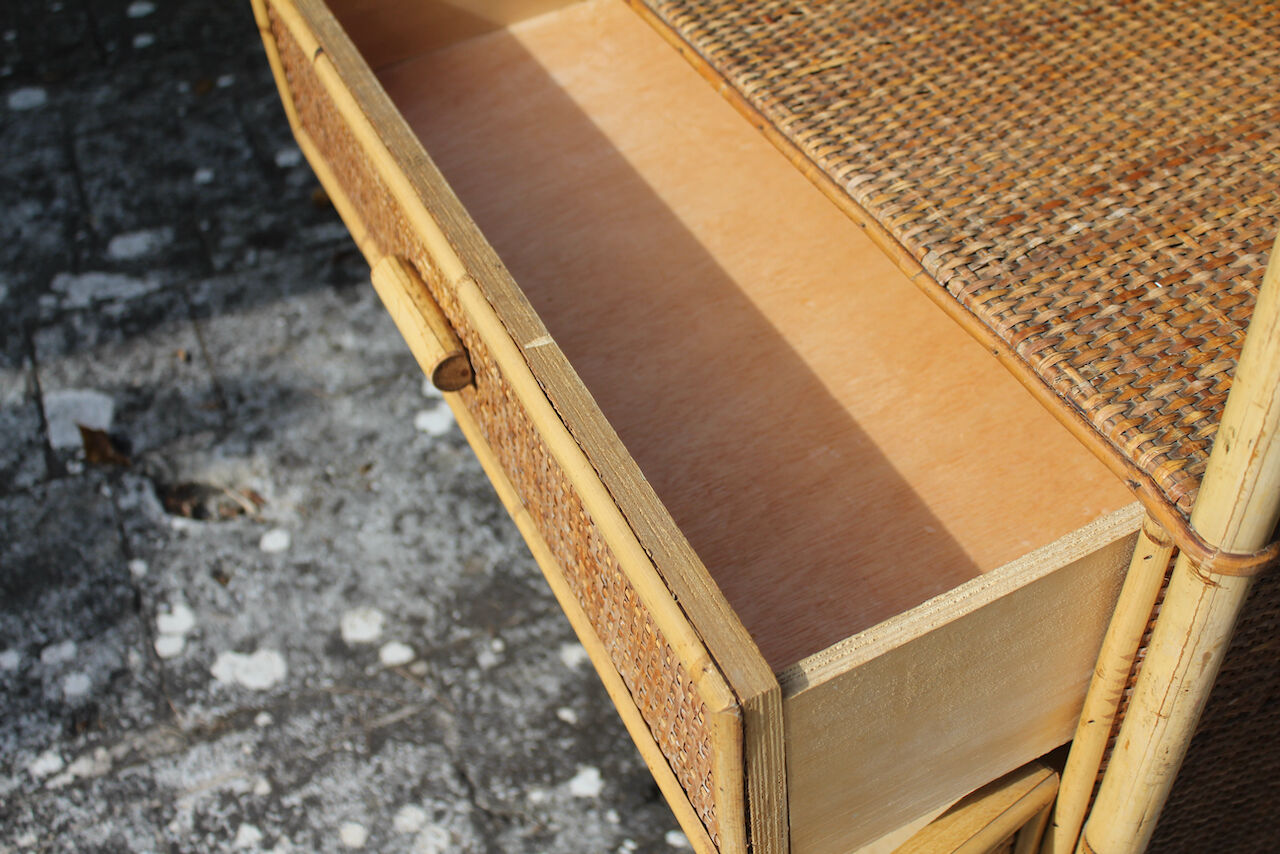 Vintage rattan bookcase