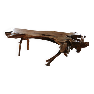 Large sculptural root wood coffee table – circa 1970