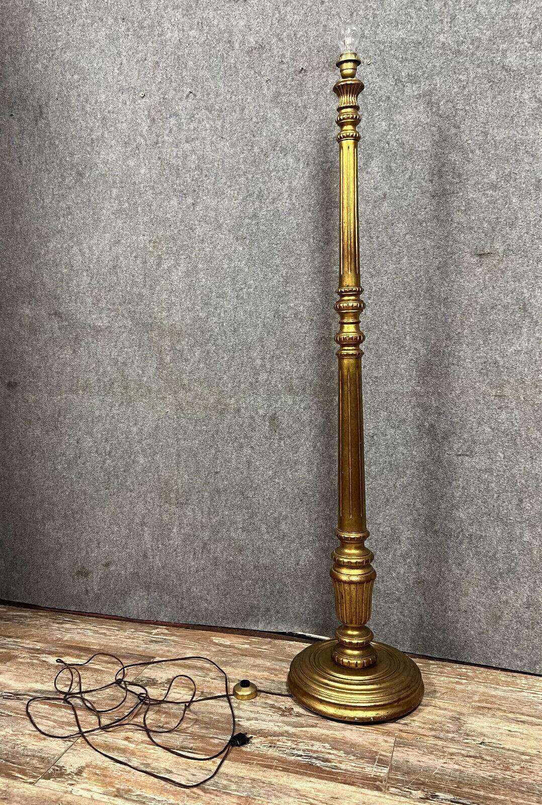 old column floor lamp in gilded wood Louis XVI style