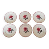 Ensemble 6 assiettes plates vintage Badonviller "Germaine"