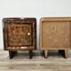 Tuscan Art Decò bedside tables from the 1940s in walnut burl