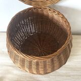 Rattan storage pouf 60s -70s