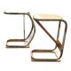 Set of 2 mid-century brown wooden side tables with magazine rack, Italy 1950s